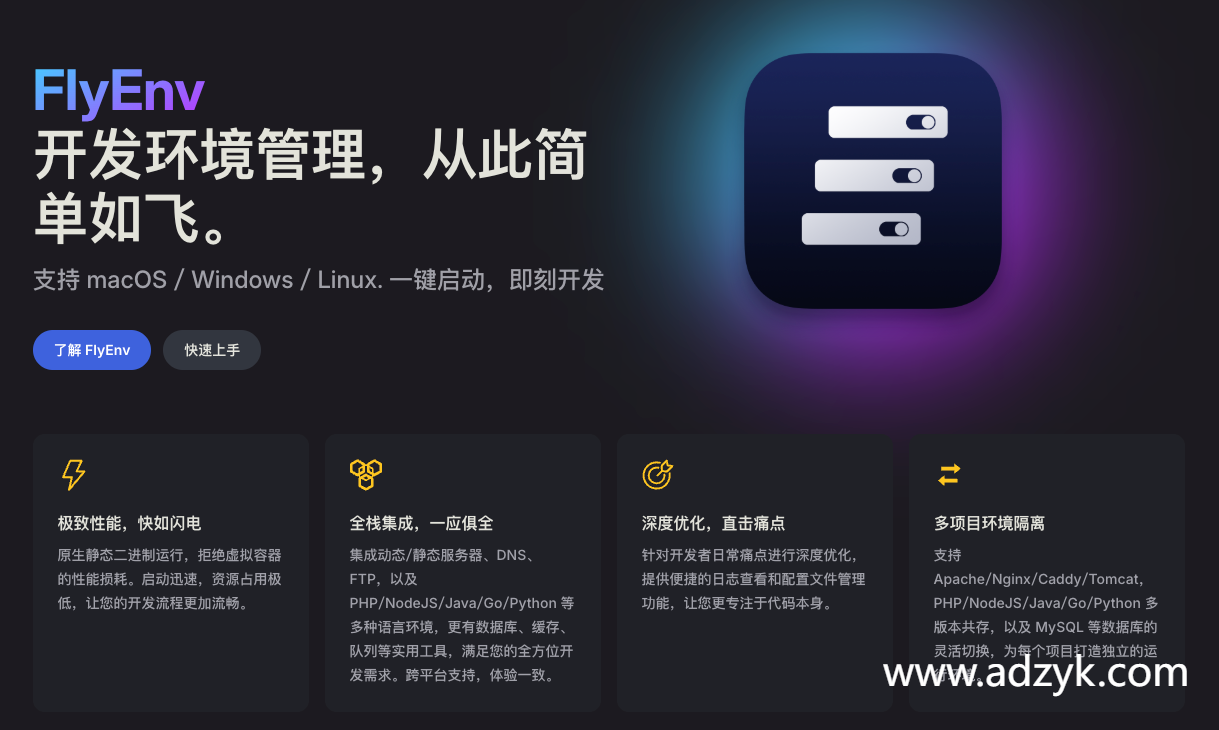 pc端 FlyEnv 一站式本地Wb开发环境搭建 中文版