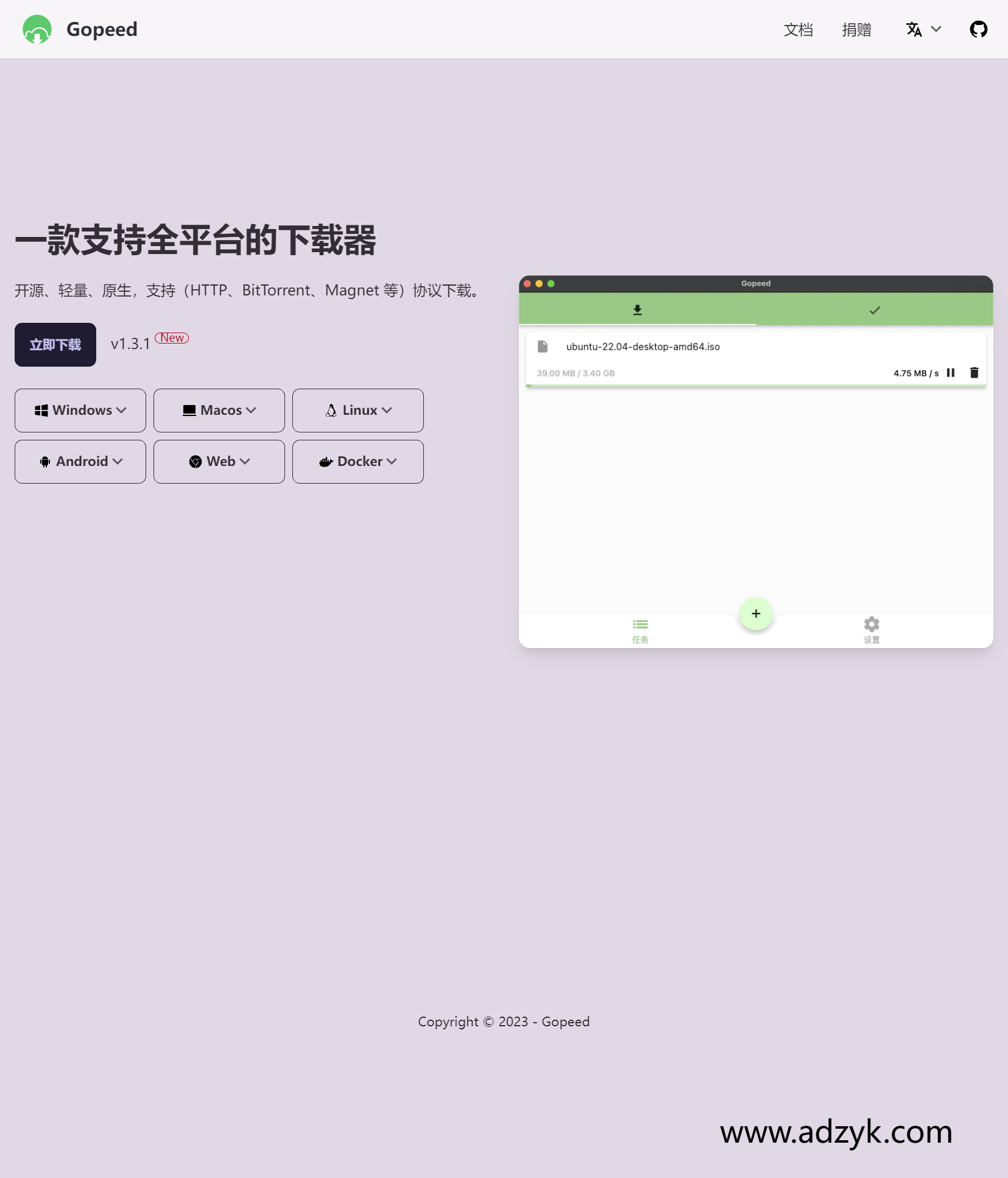 pc端  Gopeed 综合下载器 绿色中文版